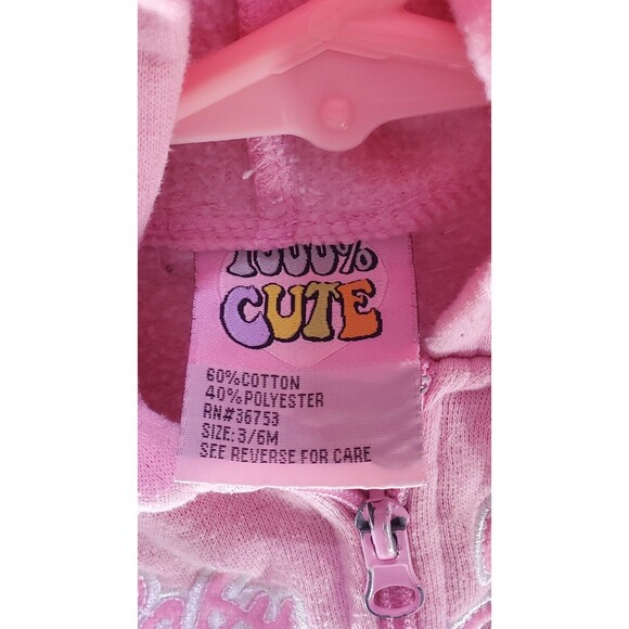 1000% Cute 3-6 Months Toddler Preppy Pastel Pink Vintage Varsity Hoodie Jacket - Picture 4 of 11